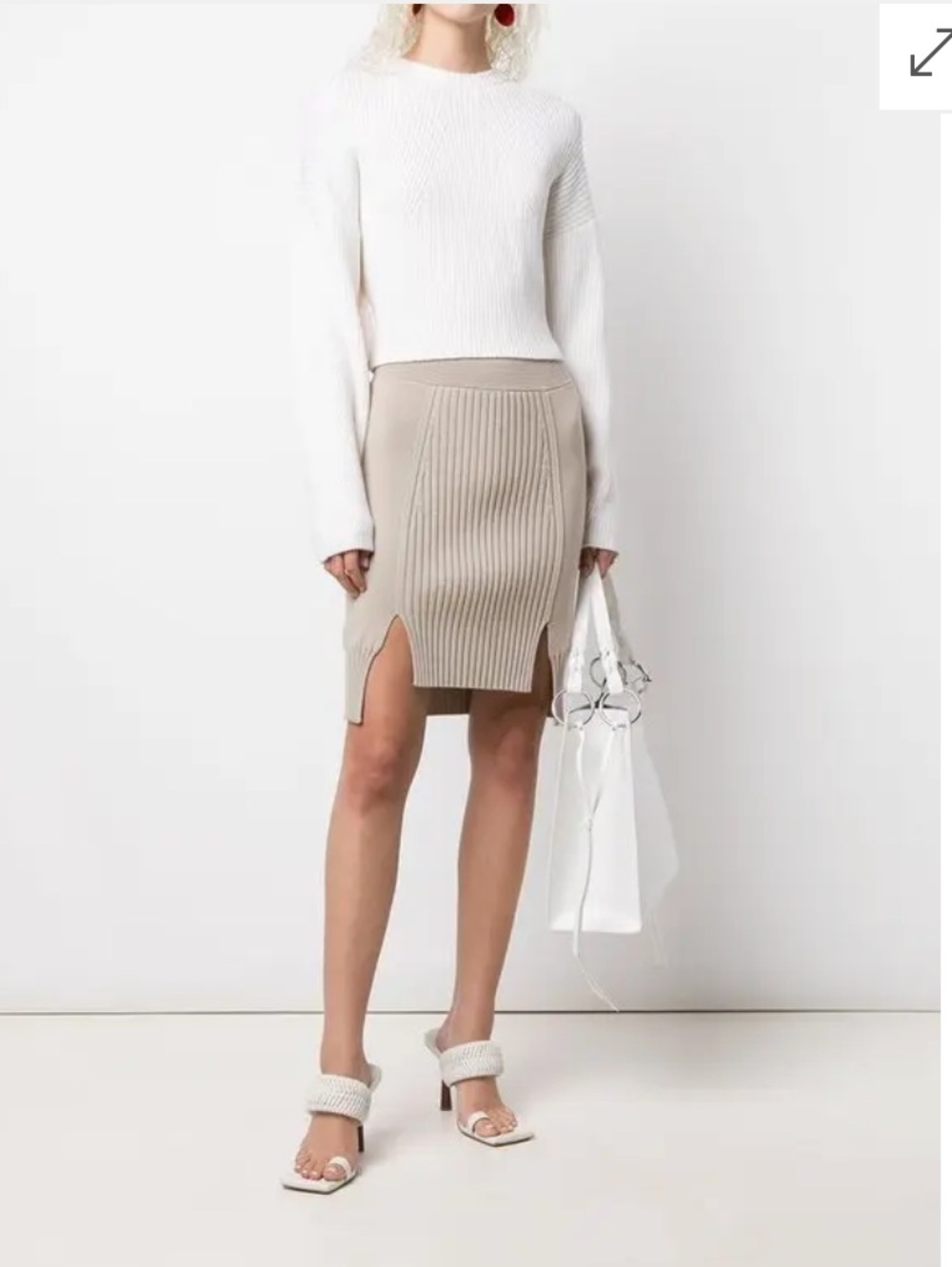 Jonathan Simkhai Ribbed Panel Pencil Skirt -